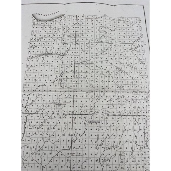 Antique 1847 Sketch of the Public Surveys in Indiana Map D McClelland Washington - Picture 5 of 7